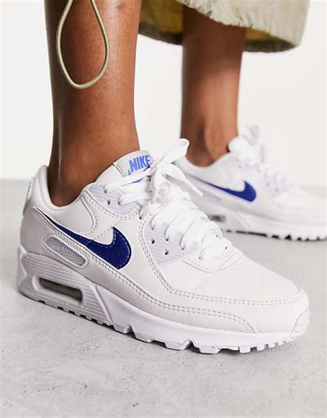 nike air max 90 wit met blauw|Nike .